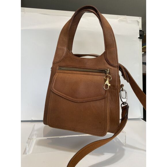 Fossil Brown Leather Top Handle Satchel 21” Shoulder Strap - Picture 1 of 12